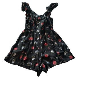 American Eagle Outfitters Black Floral Romper